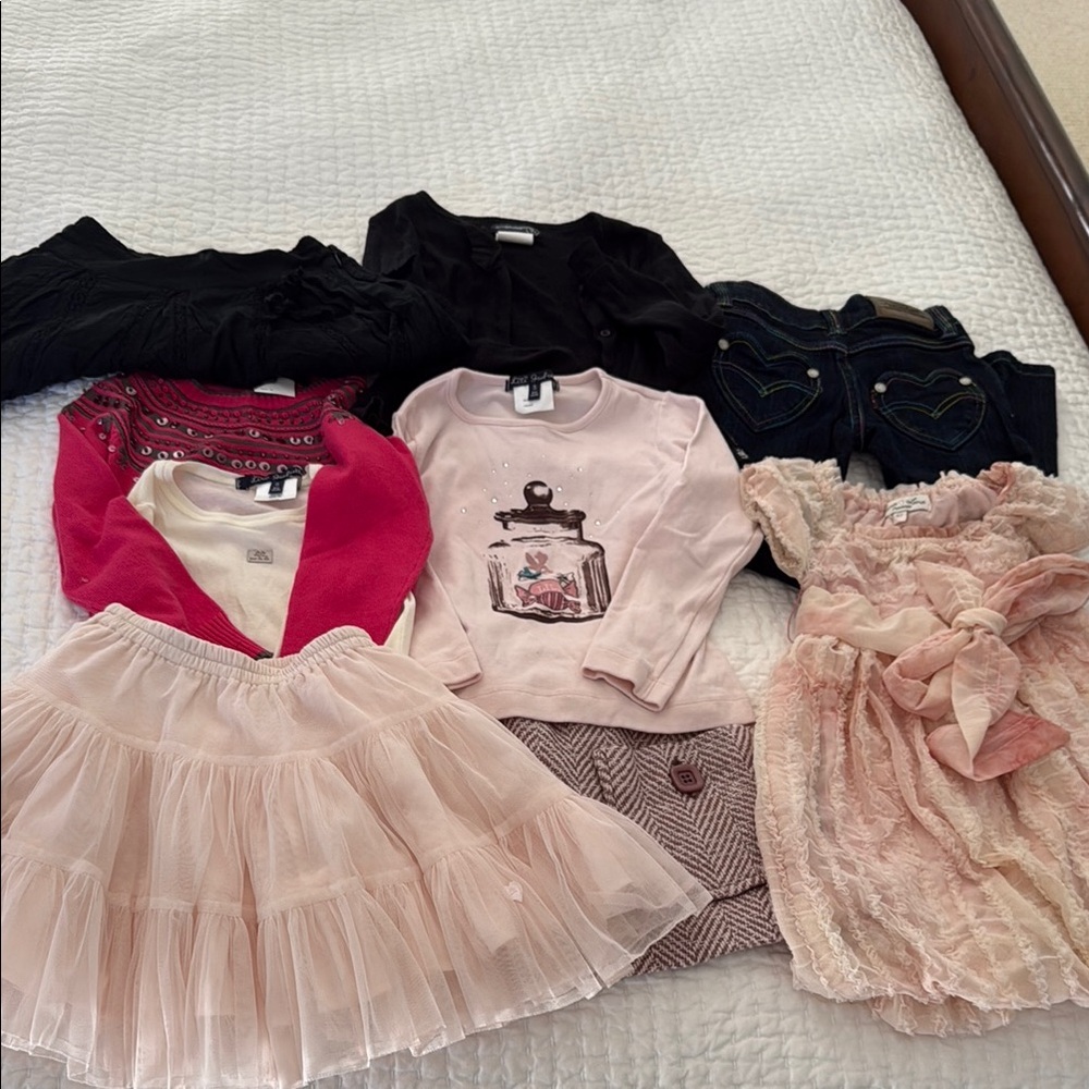 European girls clothing bundle Cream, Pink, Black Girls' Clothing Fits 4-5 yrs